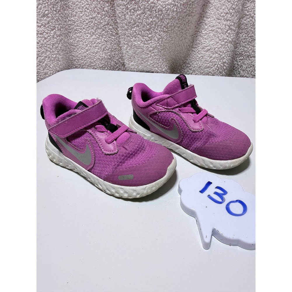 Nike Revolution 5 Toddler Girls Running Shoes Pink Black BQ5673-610 Size 8C